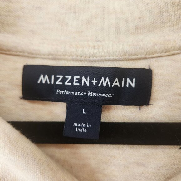 Mizzen & Main Fairway Pullover Sweater Beige Oatmeal Sweatshirt Sweater Men's L - Picture 5 of 7